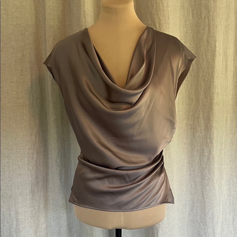 Thomas Pink Gray Satin Blouse